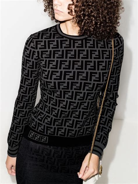 fendi ff knit top|fendi viscose sweater.